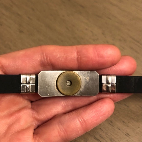 Silver Tone and Black Men’s Jesus Cross Bracelet - Picture 7 of 10